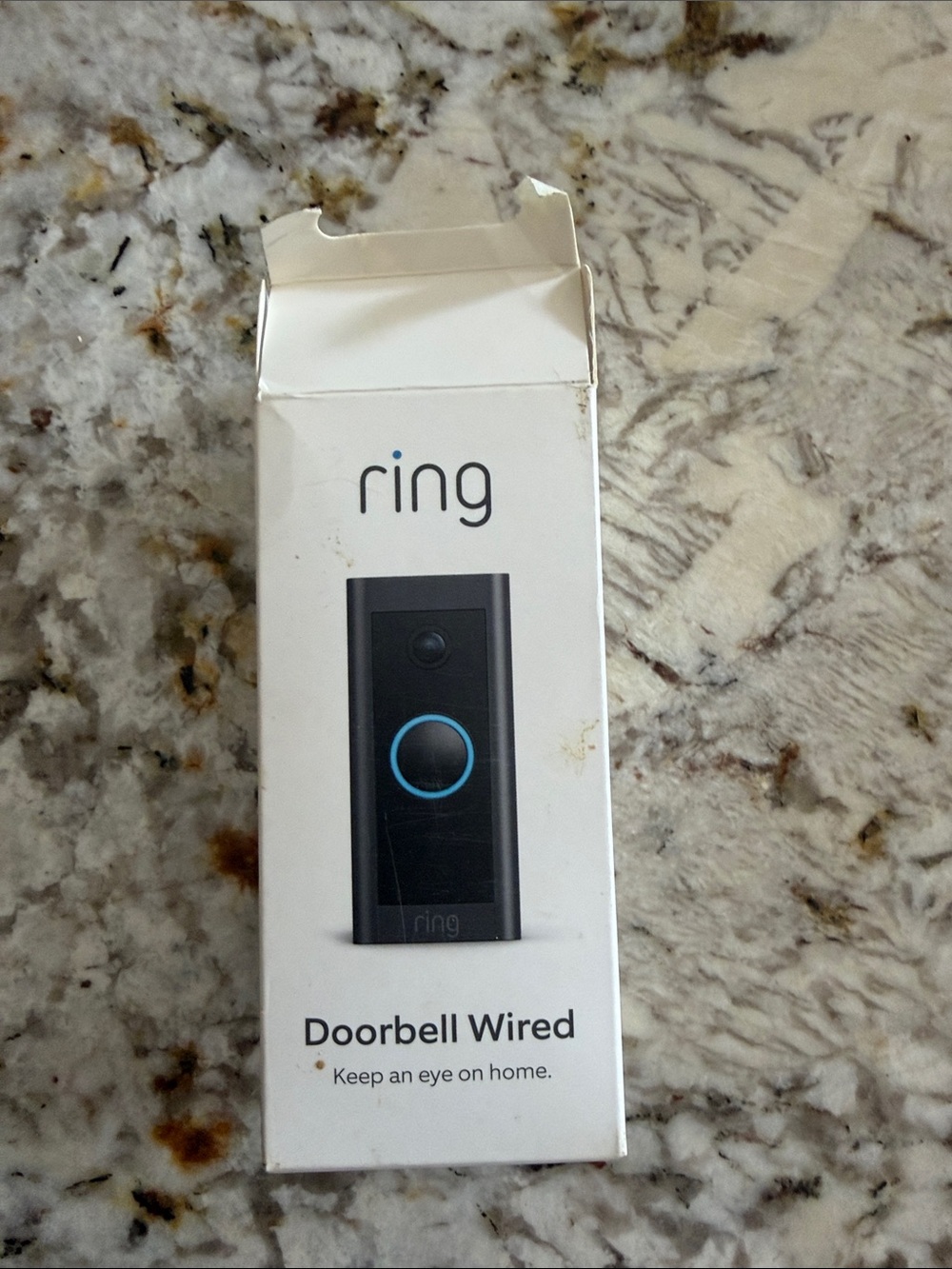 Ring Wired Doorbell in Black with Blue Accent